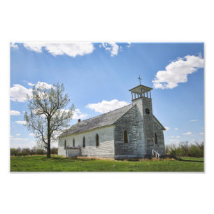 Verlaten Kerk Saskatchewan Foto Afdruk