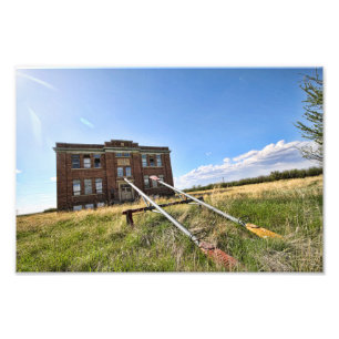 Verlaten Kerk Saskatchewan Foto Afdruk