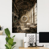 Verlaten Klokwerk Werkplaats Poster (Thuiskantoor)