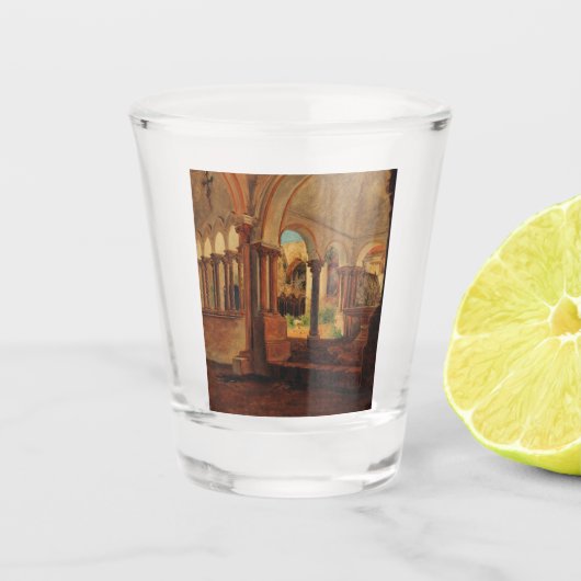 Verlaten kloosterterrein shot glas (Voorkant)