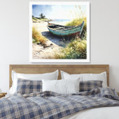 Verlaten kustboot canvas afdruk (Insitu (Slaapkamer))