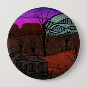 verlaten landschap ronde button 4,0 cm