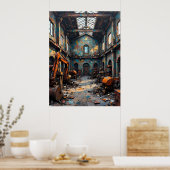 Verlaten magazijninterieur poster (Keuken)