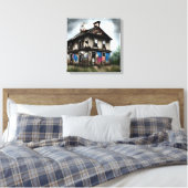 Verlaten Oud Huis Spuitbus Graffiti Canvas Afdruk (Insitu (Slaapkamer))