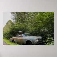 Verlaten oude auto Poster