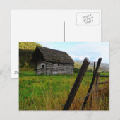 Verlaten oude Barn op het platteland met hek Briefkaart (Voorkant / Achterkant)