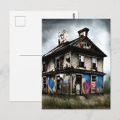 Verlaten oude huis spray verf graffiti briefkaart (Voorkant / Achterkant)