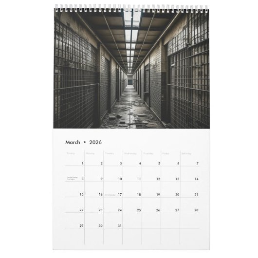 Verlaten plaatsen en ruimtes AI Art Kalender (Mar 2026)