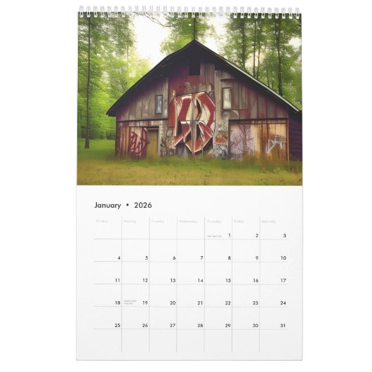Verlaten plaatsen en ruimtes AI Art Kalender (Jan 2026)