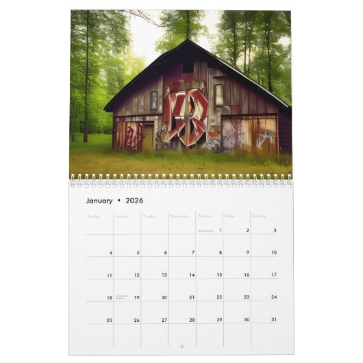 Verlaten plaatsen en ruimtes AI Art Kalender (Jan 2026)