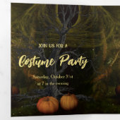 Verlaten pompoen patch Halloween Party Drieluik Uitnodiging (Binnenzijde eerst)