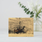 Verlaten pompwagen briefkaart (Staand voorkant)