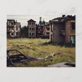 Verlaten Post Apocalyptische gebouwen Briefkaart