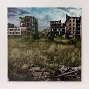 Verlaten Post-apocalyptische stedelijke gebouwen Legpuzzel