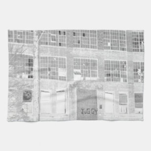 Verlaten productiefabriek - negatief theedoek