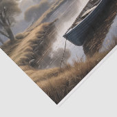 Verlaten rawboat in de modder bij zonsopgang tissuepapier (Detail)