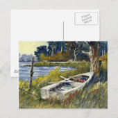 Verlaten roeiboot — briefkaart (Voorkant / Achterkant)