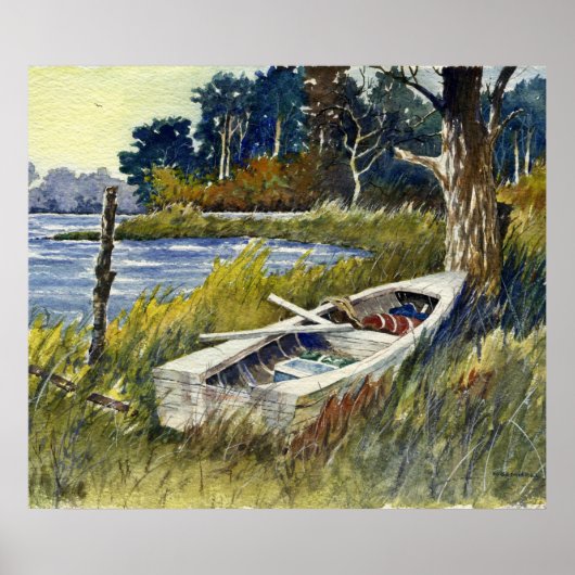 Verlaten roeiboot — poster (Voorkant)