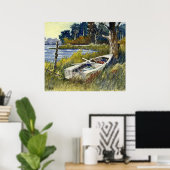Verlaten roeiboot — poster (Thuiskantoor)