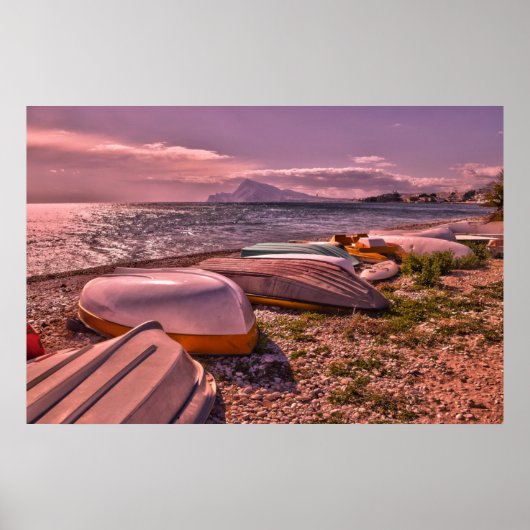 Verlaten roeiboten | L'Olla Beach, Altea Poster (Voorkant)