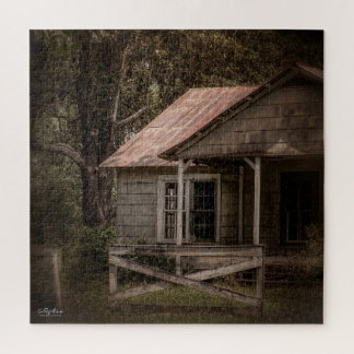 Verlaten rustieke landhuis in het land legpuzzel