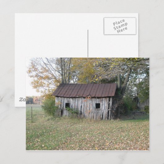 verlaten schuur briefkaart (Voorkant / Achterkant)