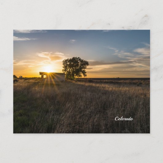 Verlaten Shed Colorado Sunset Briefkaart (Voorkant)