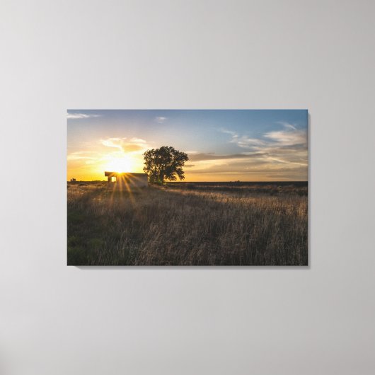 Verlaten Shed Colorado Sunset Canvas Afdruk (Voorkant)