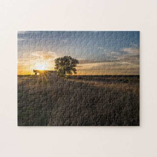 Verlaten Shed Colorado Sunset Jigzaag Puzzle Legpuzzel (Horizontaal)