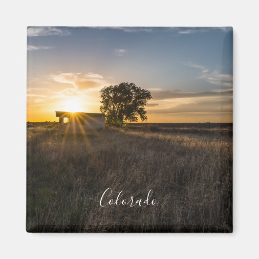 Verlaten Shed Colorado Sunset Magnet (Voorkant)