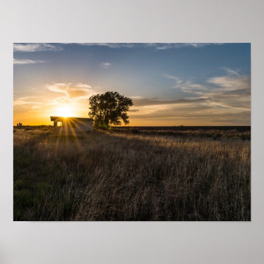 Verlaten Shed Colorado Sunset Poster (Voorkant)