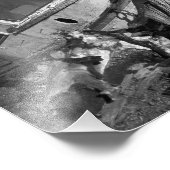 Verlaten Shipwreck Black en White Foto Afdruk (Hoek)