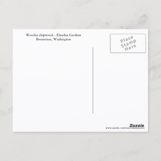 Verlaten Shipwreck Black en White Photo Briefkaart (Achterkant)