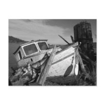 Verlaten Shipwreck Black en White Photo