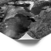 Verlaten Shipwreck Black en White Photo Glossy Perfect Poster (Hoek)