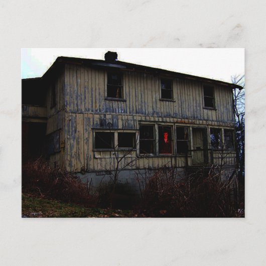 Verlaten spookhuis briefkaart (Voorkant)