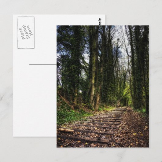 Verlaten spoortracks HDR Briefkaart (Voorkant / Achterkant)