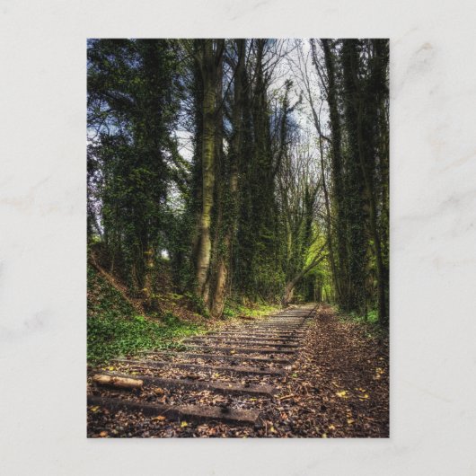 Verlaten spoortracks HDR Briefkaart (Voorkant)