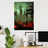 verlaten stad | AI Art Poster (Thuiskantoor)