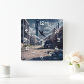 Verlaten stad | Post Apocalypse dystopische wereld Vierkante Klok (Huis)