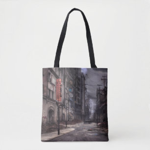 Verlaten stad Post-apocalyptische dystopie Tote Bag