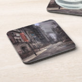 Verlaten stad | Post-apocalyptische dystopische we Bier Onderzetter (Linkerzijde)