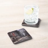 Verlaten stad | Post-apocalyptische dystopische we Bier Onderzetter (Rechterzijde)