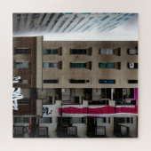 Verlaten stadsgebouwen met graffiti legpuzzel (Horizontaal)