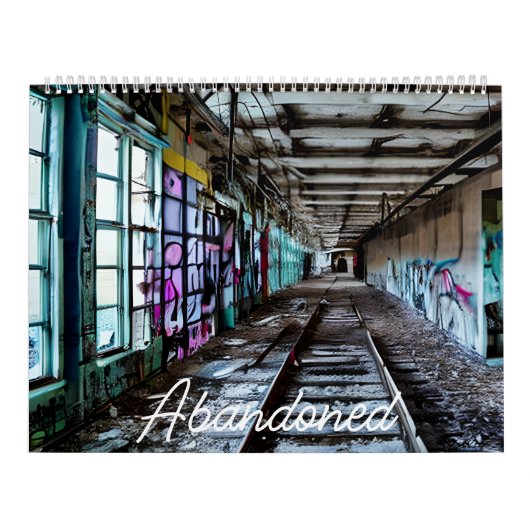 Verlaten, straatkunst, verloren ruimtes, graffiti kalender (Hoes)
