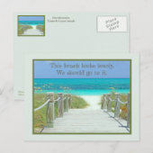 VERLATEN STRAND EN TURQUOISE CARIBISCH WATER BRIEFKAART (Voorkant / Achterkant)