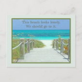 VERLATEN STRAND EN TURQUOISE CARIBISCH WATER BRIEFKAART (Voorkant)