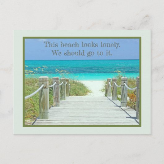 VERLATEN STRAND EN TURQUOISE CARIBISCH WATER BRIEFKAART (Voorkant)