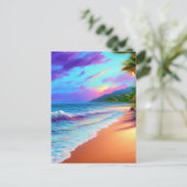 Verlaten strand Zandgolven Zonnig Feestdagenkaart (Staand voorkant)