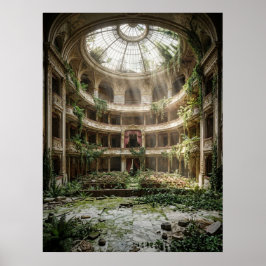 Verlaten Theater Teruggewonnen door de Natuur Poster